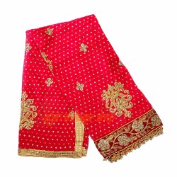 Bridal Bandhani Chunri / BridalChunri / Flower Embroidery / Mata Ki Chunri / Dupatta Buy Online 