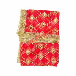 Raj Rani Red Netted Chunri - 2 meter /chunari / dupatta / Mata Ki Chunri Buy Online 