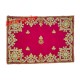Golden Embroidered Magenta Color Puja Aasan