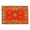 Golden Embroidered Orange Color Velvet Puja Aasan