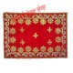 Red Velvet Puja Aasan with Floral Embroidered 