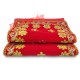 Red Velvet Puja Aasan with Floral Embroidered 