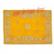 Yellow Color Velvet Puja Aasan With Golden Embroidered