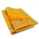 Yellow Color Velvet Puja Aasan With Golden Embroidered