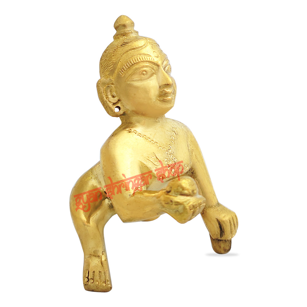 Brass Laddu Gopal Krishna Thakurji Statue