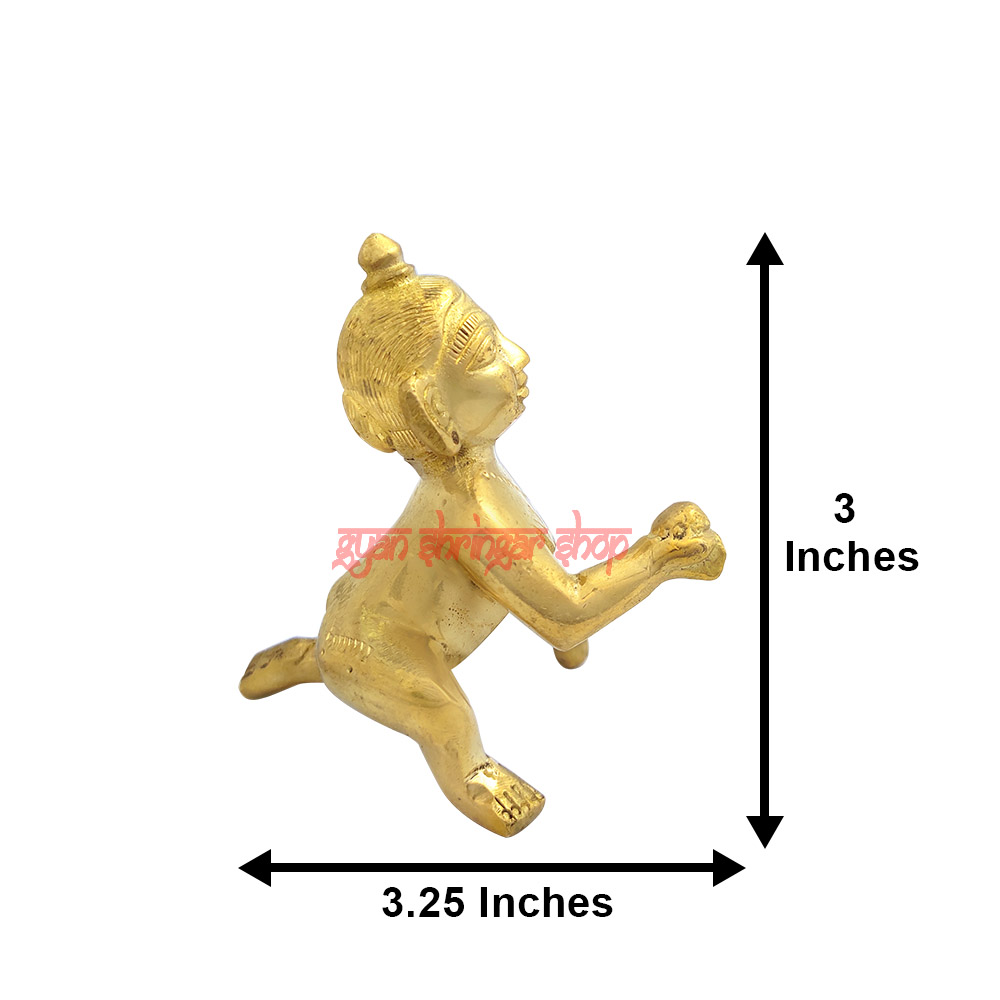 Brass Laddu Gopal Krishna Thakurji Statue