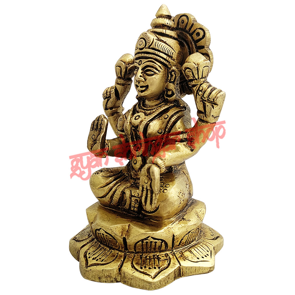 Goddess MahaLaxmi Statue in Brass 