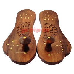 Guruji Khadau Paduka in Wood for Prayer rosewood wood Buy Online 