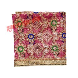 Flower Embroidery Chunari Magenta Color For Devi