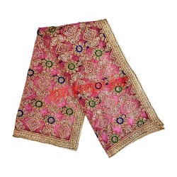 Flower Embroidery Chunari Magenta Color For Devi