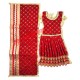 Premium Velvet Lehenga Choli & Dupatta Dress for Goddess Idol Shringar
