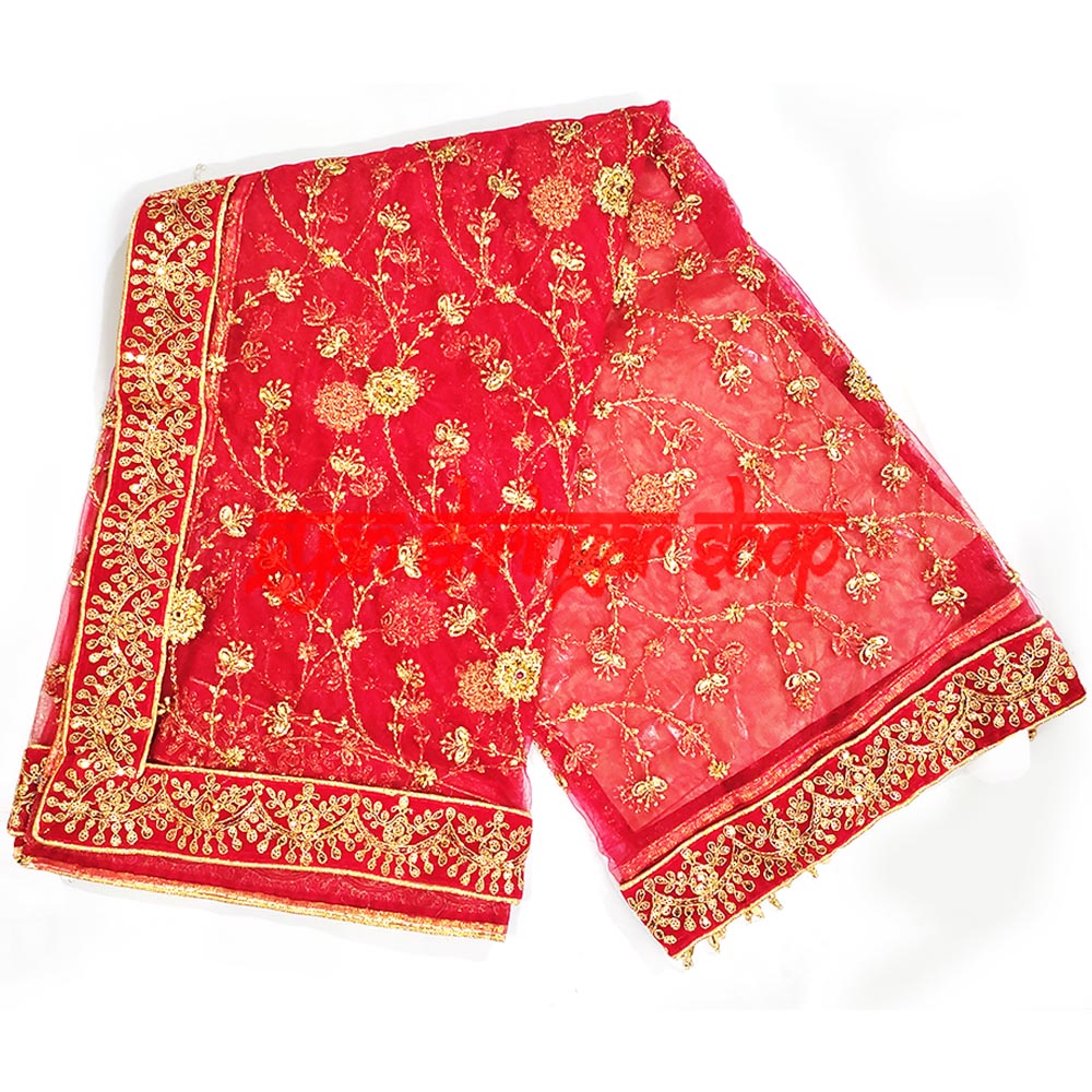 Flora Style Dulhan Ki Chunri with Fancy Border - 2 Meter