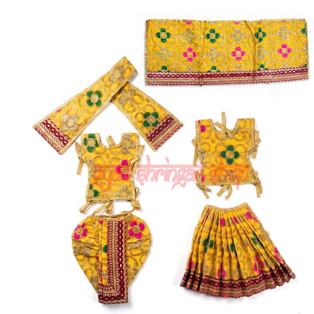 Divine Yellow Radha Krishna Dress Set for Idol Shringar