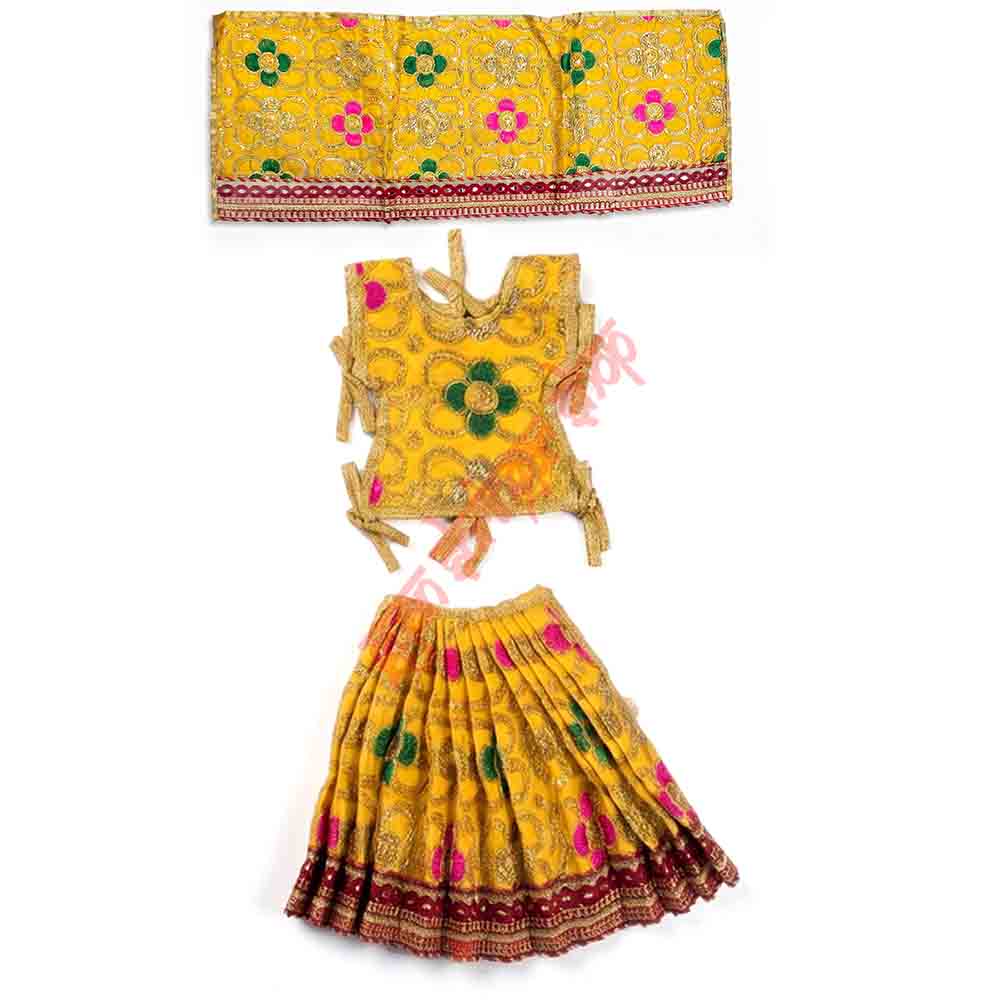Divine Yellow Radha Krishna Dress Set for Idol Shringar