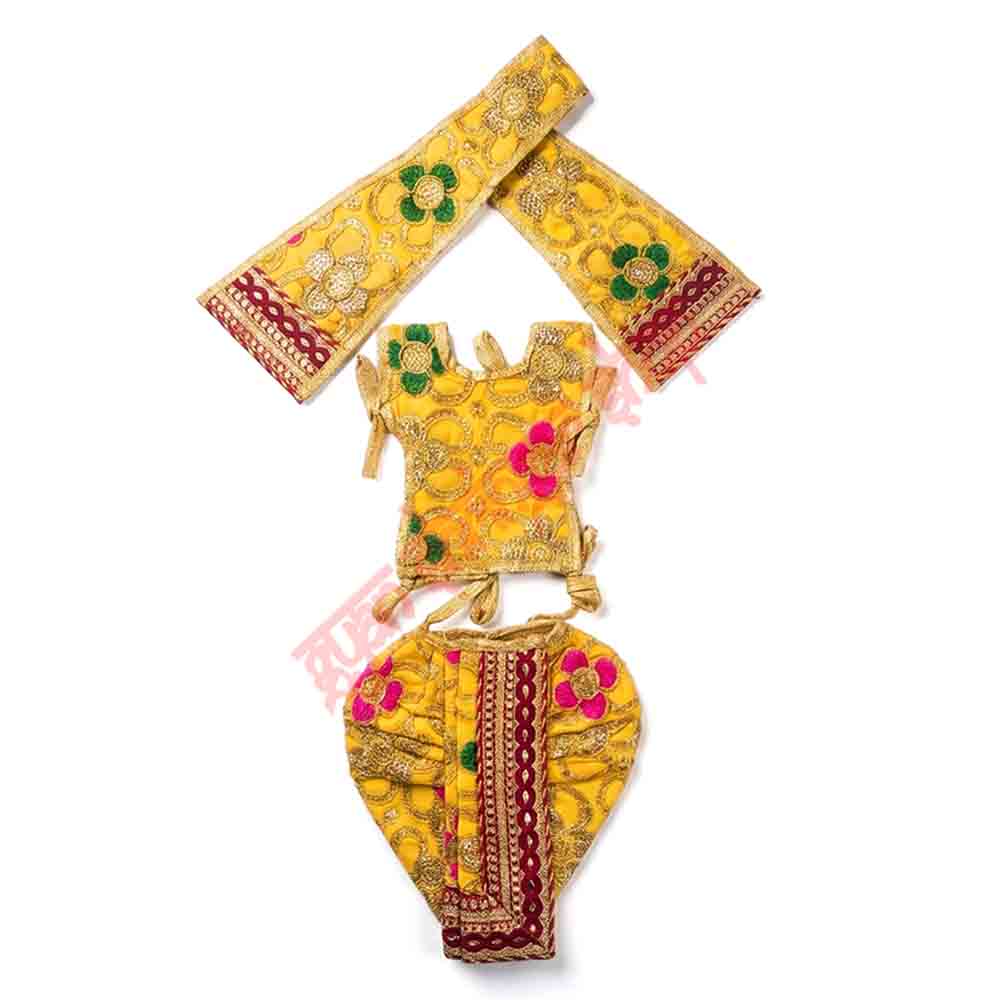 Divine Yellow Radha Krishna Dress Set for Idol Shringar