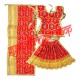 Embroidered Devi Mata Choli, Lehenga & Dupatta Dress Set for Idol Shringar