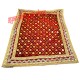 Floral Embroidered Red Velvet Pooja Aasan