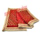 Floral Embroidered Red Velvet Pooja Aasan
