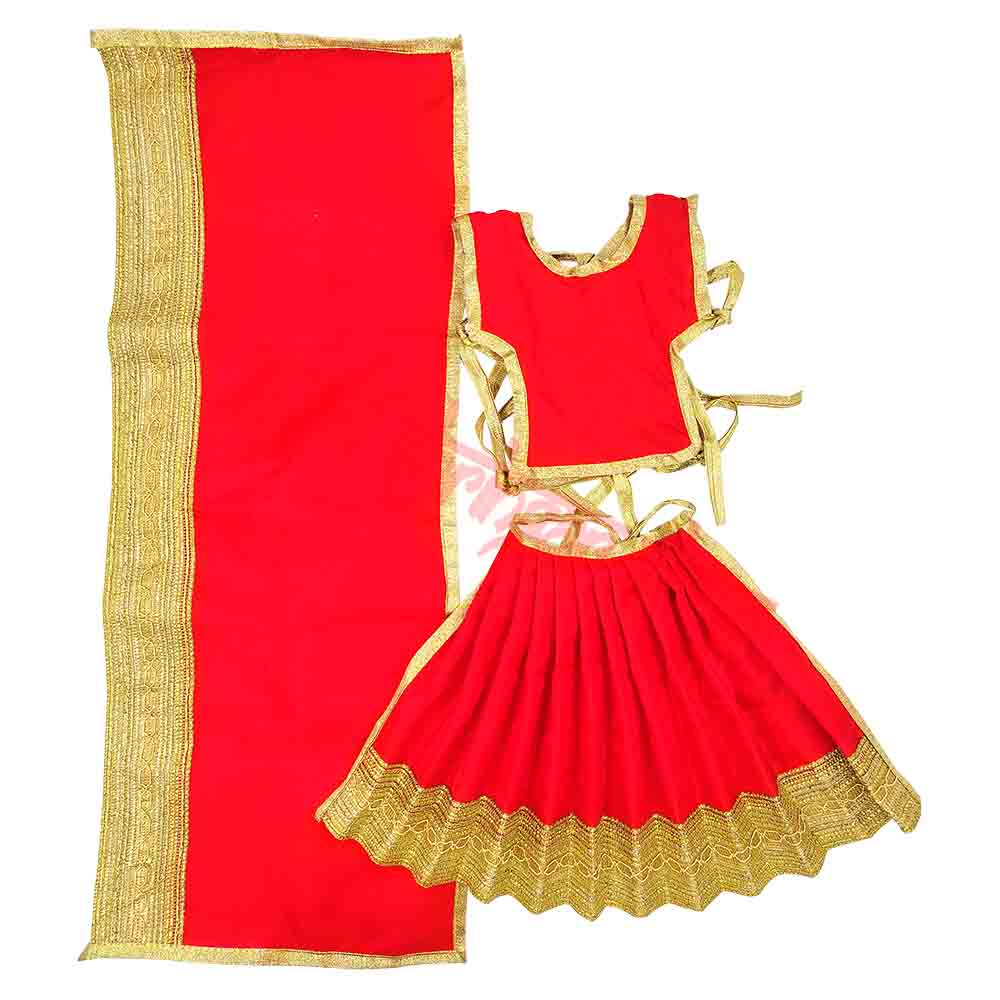 Traditional Lehenga Choli & Dupatta Set for Divine Murti Shringar