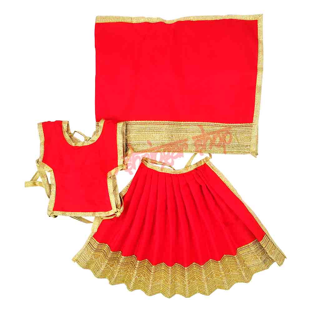 Traditional Lehenga Choli & Dupatta Set for Divine Murti Shringar