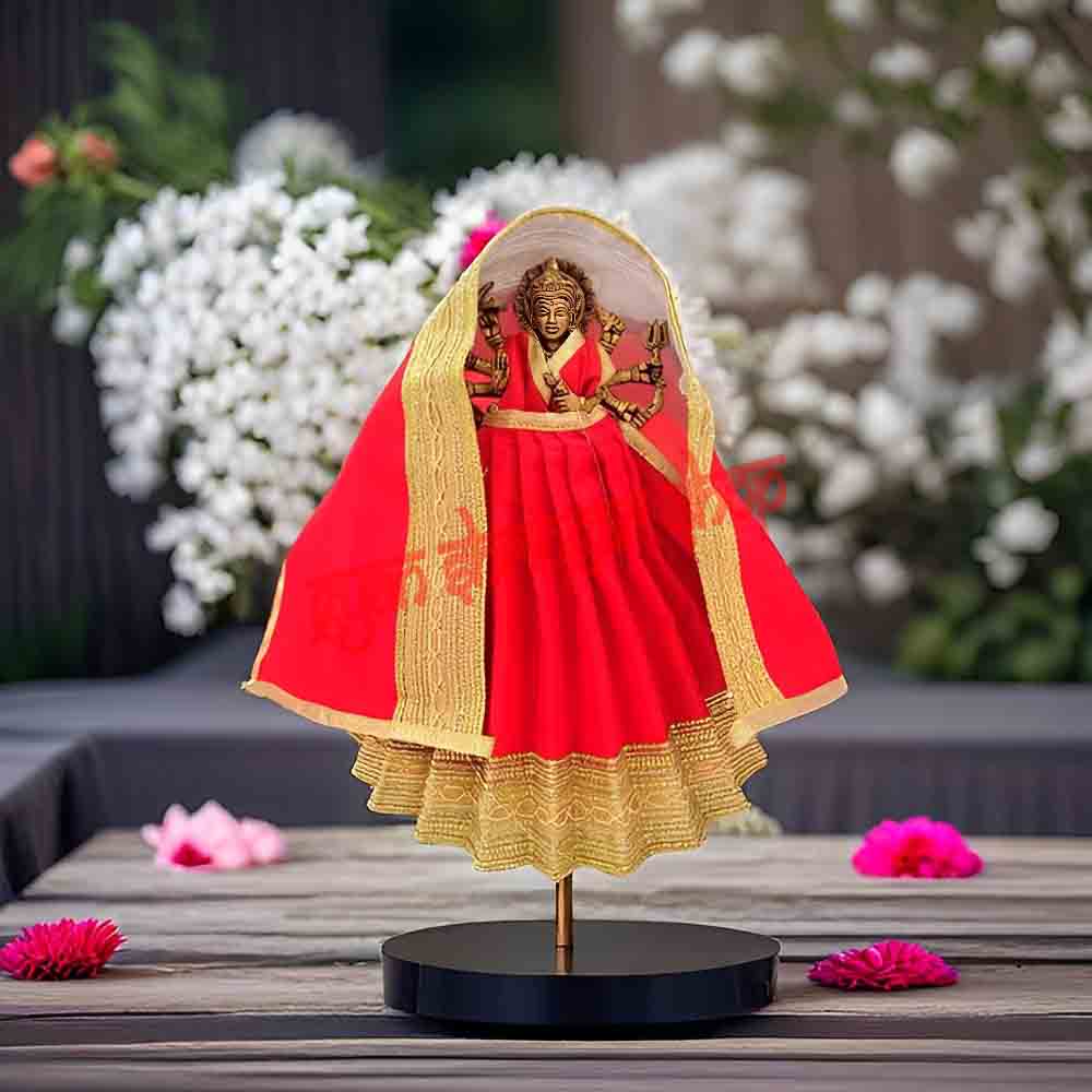 Traditional Lehenga Choli & Dupatta Set for Divine Murti Shringar
