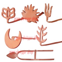 Holy Tilak Maker Stamp Set in Copper / Tripund, Surya, Chandra, Trishul, Prabhu Vishnu, Mahakal Bindi Teeka Buy Online 