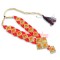Traditional Red Pearl & Diamond Stone Haar for Idol Shringar – 9.5 Inches