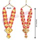 Traditional Red Pearl & Diamond Stone Haar for Idol Shringar – 9.5 Inches