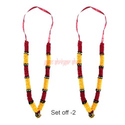 Red Orange Flowers Artificial Mala Garland for God/Idol/Puja Decor/Festival/Photo Frame Mala Buy Online at Best Price Set off-2