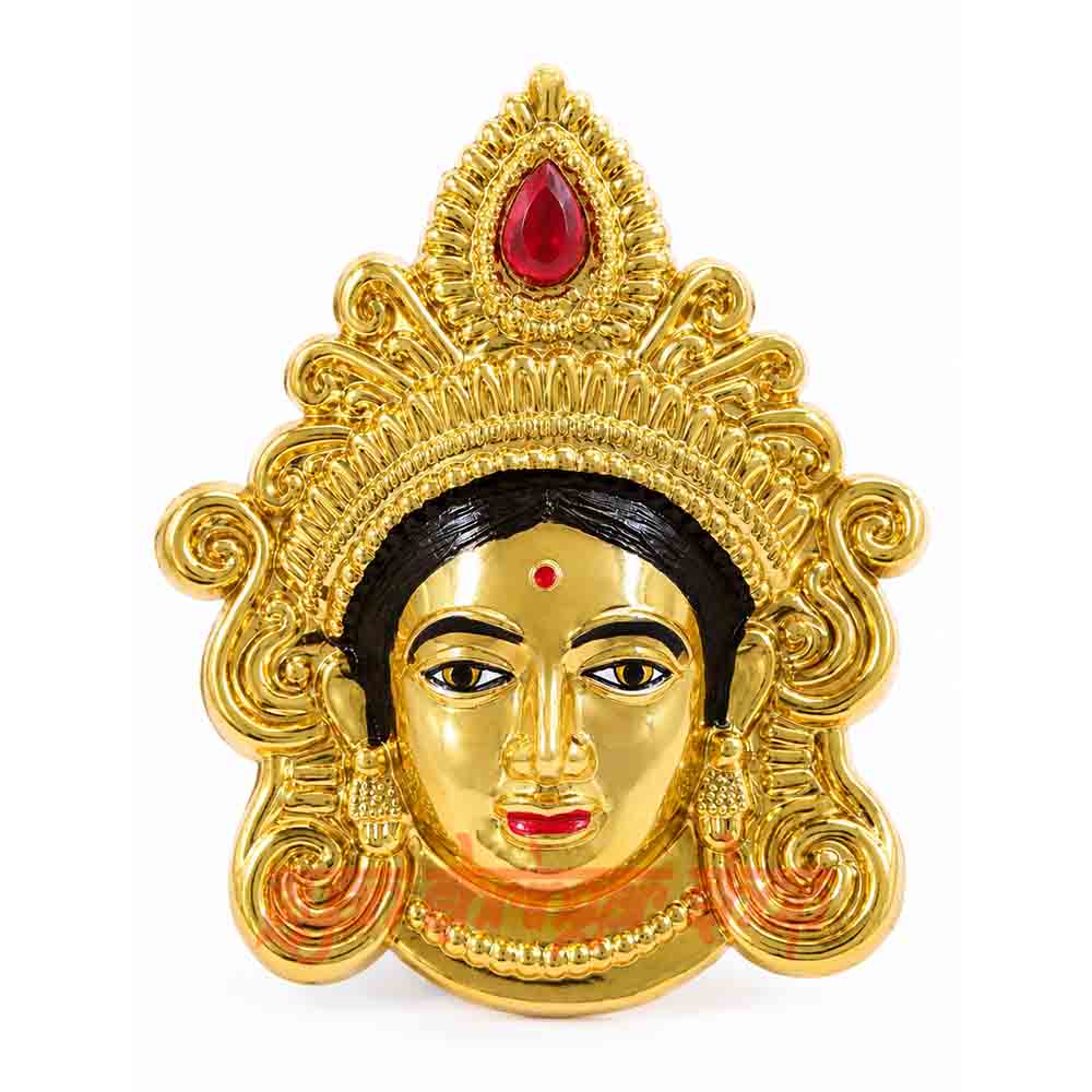 Mahalaxmi Mata Face with Exquisite Multicolor Stone Decoration