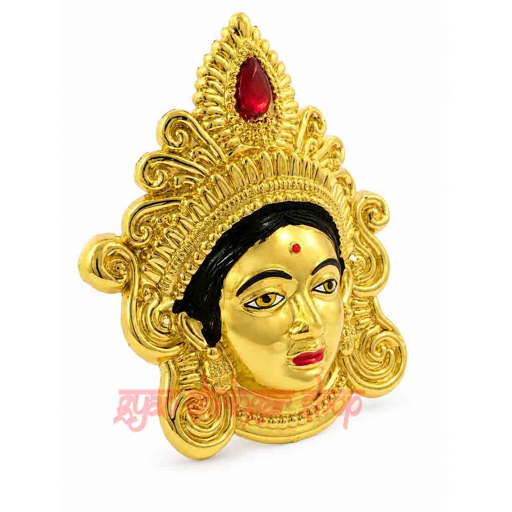 Mahalaxmi Mata Face with Exquisite Multicolor Stone Decoration