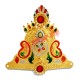 Golden God Idol Mukut with Elegant Om & Leaf Motif Design