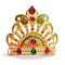 Golden Multicolor Stone-Studded Mukut for God & Goddess Idols
