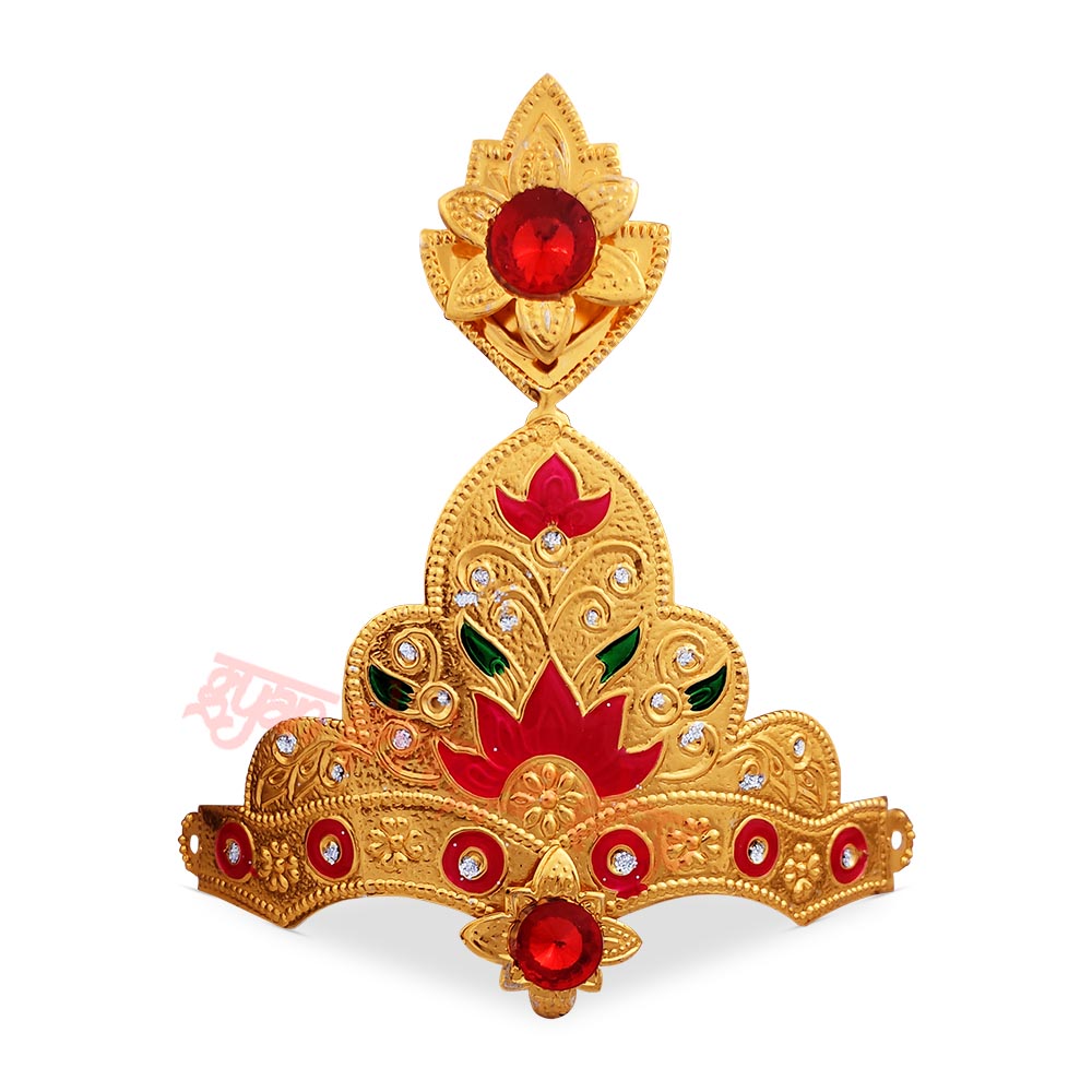 Gaj Lakshmi Golden Mukut with Elegant Traditional Design