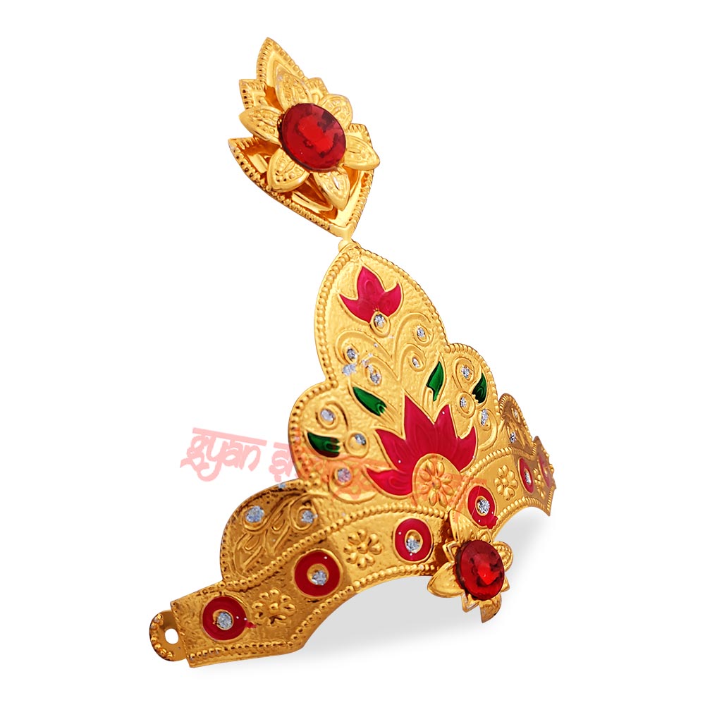 Gaj Lakshmi Golden Mukut with Elegant Traditional Design