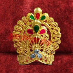 Divine Golden Stone-Studded Mukut for God & Goddess Idols