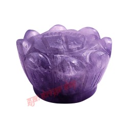 Amethyst Stone Goddess Laxmi Charan Paduka on Lotus Flower Amethyst stone Charan  Paduka Hindu god Figure Natural Amethyst Stone Home Decor