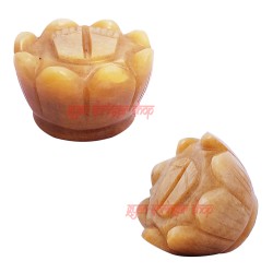 Orange Aventurine Lakshmi Charan Paduka on Lotus Flower Lotus Flower Orange Aventurine Charan Paduka, Hindu God Figure Natural Orange Aventurine