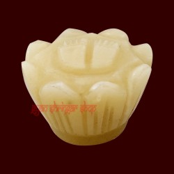 Goddess Lakshmi Charan Paduka on Lotus Flower in Yellow Aventurine Gemstone 