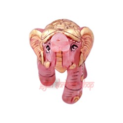 Elephant Hathi Statue in Rose Quartz Crystal Natural Healing Crystal Carved Gemstone Stone