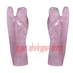 Angel in Natural Rose Quartz Gemstone Handcrafted Good Luck Rose Quartz Angel for Home Decor Showpiece