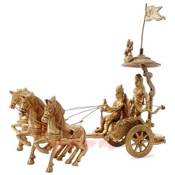 Krishna Arjun in Kurukshetra Brass Idol / Statue Of Mahabharat Buy Online 