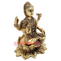 Bala Tripura Sundari Idol on Lotus Flower in Brass Online