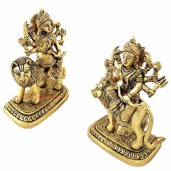 Ashtabhuja Maa Durga Sherawali Idol in Brass 