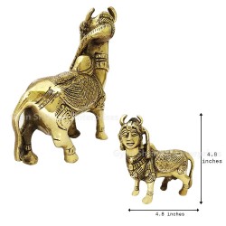 Kamdhenu Gay Idol in Brass