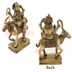 Shani Sitting on Vehicle Buffalo Statue in Brass Lord Idol Statue Shani Maharaj Showpiece figurines