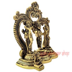 Sri Ram Lakshman Sita and Hanuman Statue in Brass Decorative Showpiece 