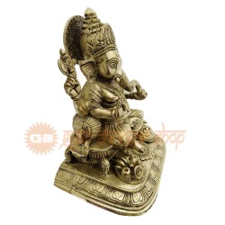 Fruit Ganesha Statue in Brass - 9.5 inches