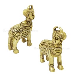 Kamdhenu Gay Brass Statue / Murti