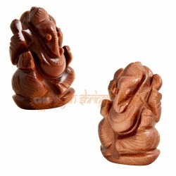 Red Sunstone Ganesh Murti - 80 gms